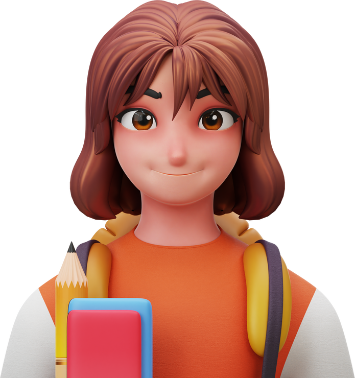3D Character Avatar Girl Student